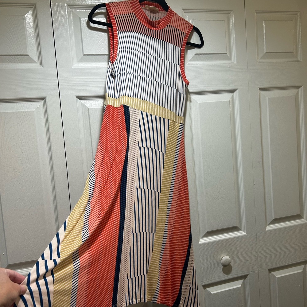 Maeve by Anthropologie Colorful Striped Sleeveless Midi Dress - Picture 10 of 13